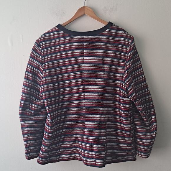 Talbots Boucle Stripe Jacket Tailored Black Red Blue White Women's Plus Size 3X - Picture 5 of 10